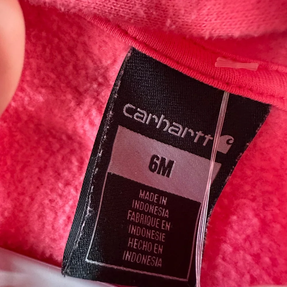Carhartt Baby Girls Size 6M pink Cotton blend Hooded sweat coveralls